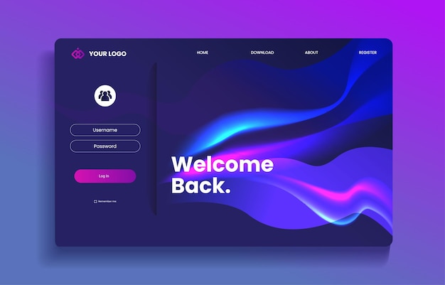 ベクトル ログイン ページ システムの抽象的な背景のテンプレート