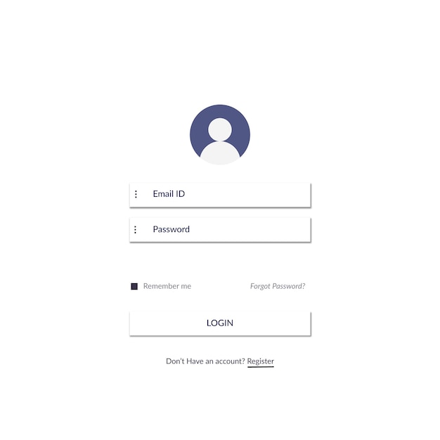 Vector login page ui design