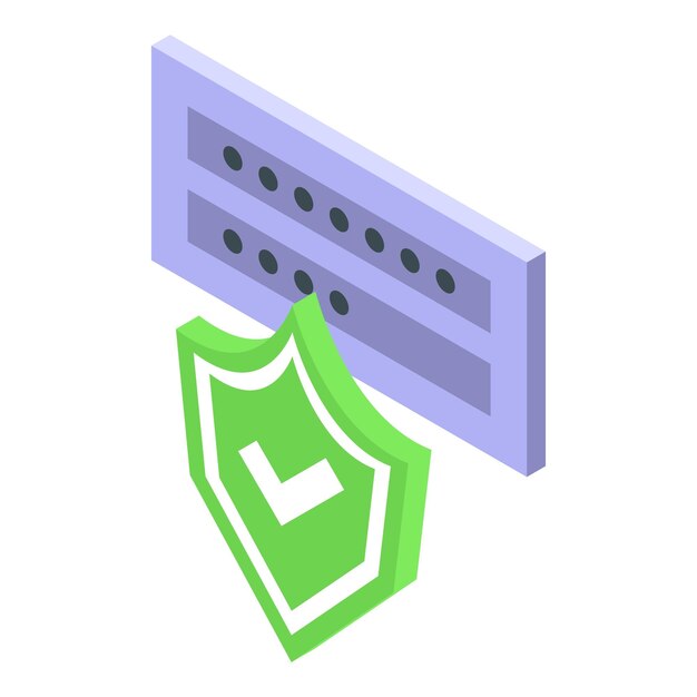 Login password protection icon Isometric of Login password protection vector icon for web design isolated on white background