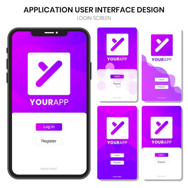 ログインと登録表示モバイル ユーザー インターフェイス