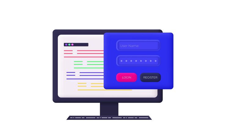 Vector login and registration webpage