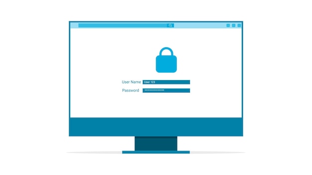 Плоская векторная иллюстрация экрана входа в систему