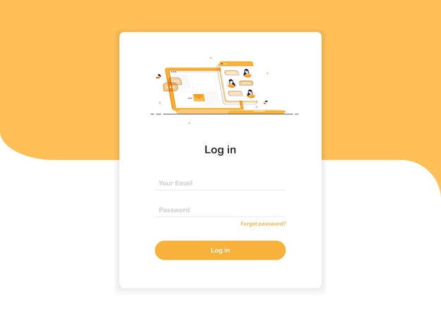 Login ui banner template for web