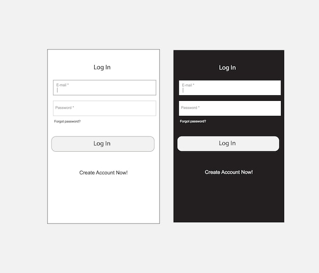 Login user interface. sign in web element template window.