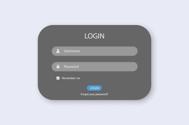 Login venster box interface sjabloon. vector illustratie