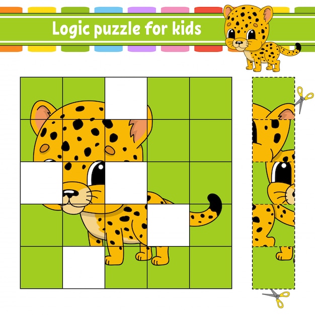 Logische puzzel voor kinderen. Werkblad voor het ontwikkelen van onderwijs.