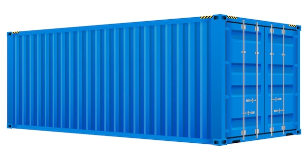 Vector logistic cargo container shipping transportation and delivery concept realistic