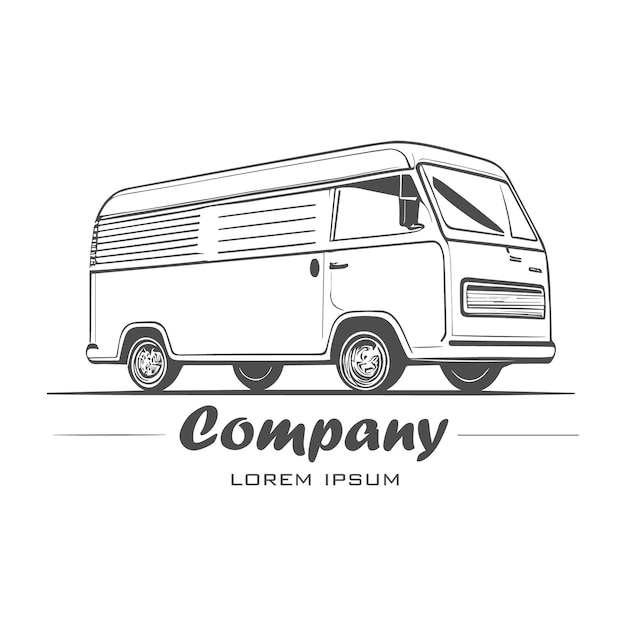 Vector logistic company logo cargo van