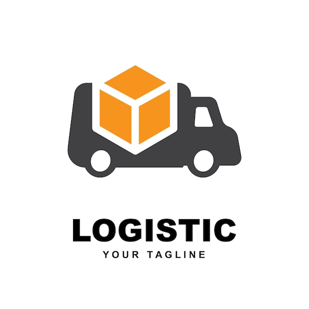 Logistic company logo vector with slogan template