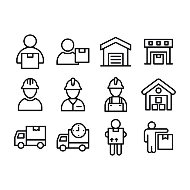 Logistic delivery service icons