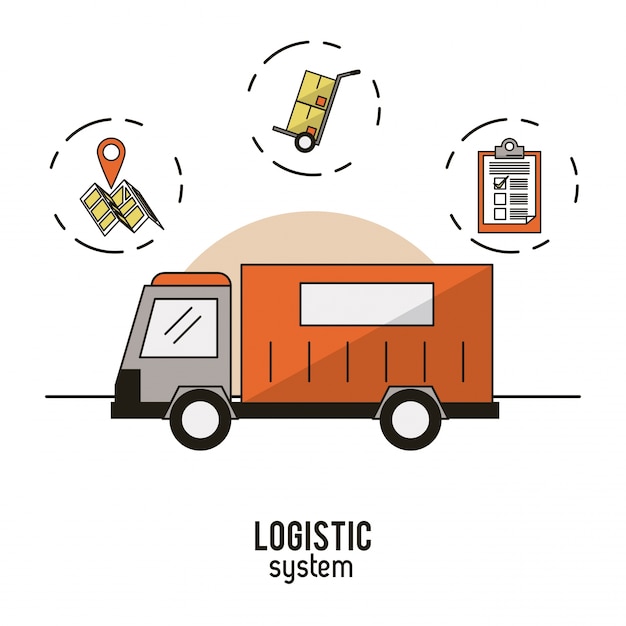 Logistic and delivery system infographic