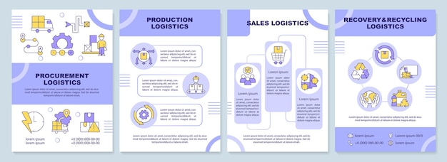 Logistic fields purple brochure template