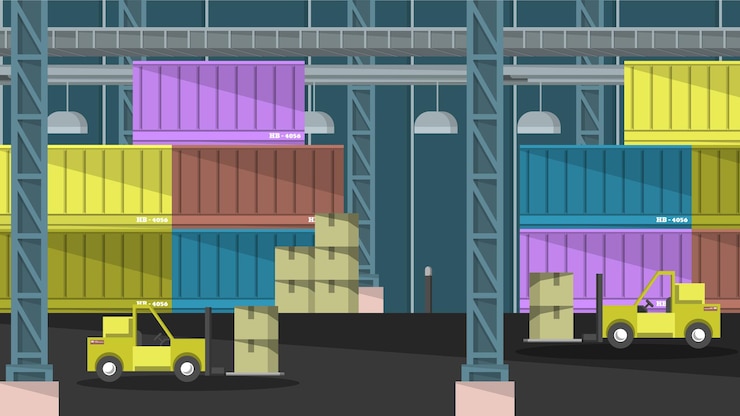 Vector logistic  - interior scenes