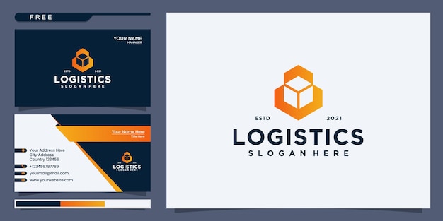 Logistic logo, arrow design logo template, vector illustration. logo design and business card