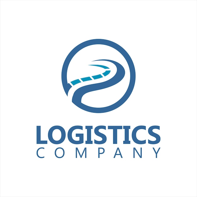 Logo logistico semplice strada vettore cerchio