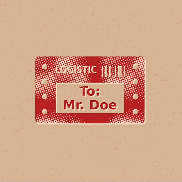 Logistic receipt halftone style icon with grunge background vector illustration