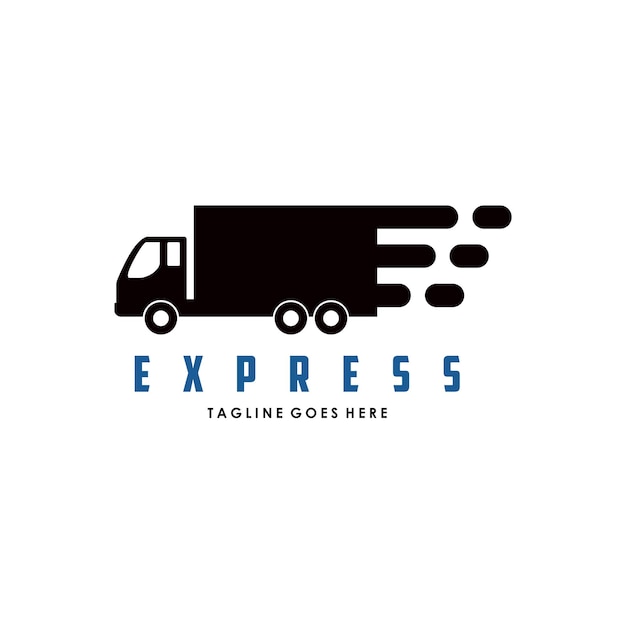 Logistic shipping truck transportation courier logo design