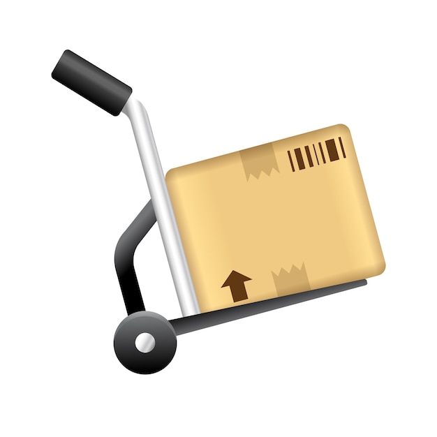 Logistic trolley icon color vector illustration