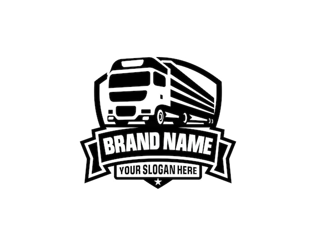 logistic truck logo design trailer transport express cargo