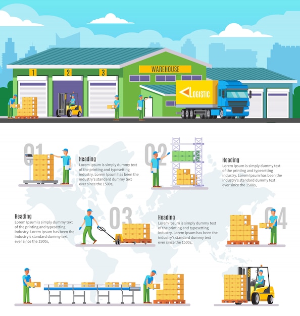 Logistic warehouse infographic