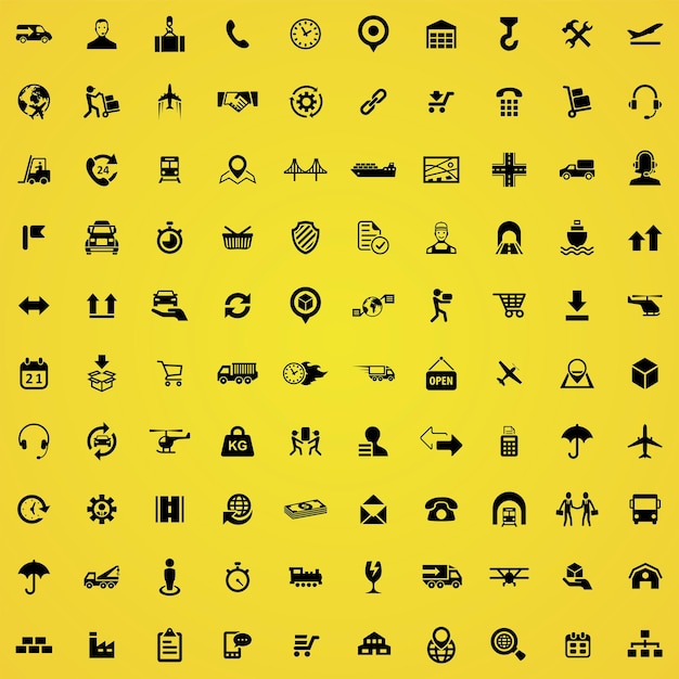 Logistics 100 icons universal set