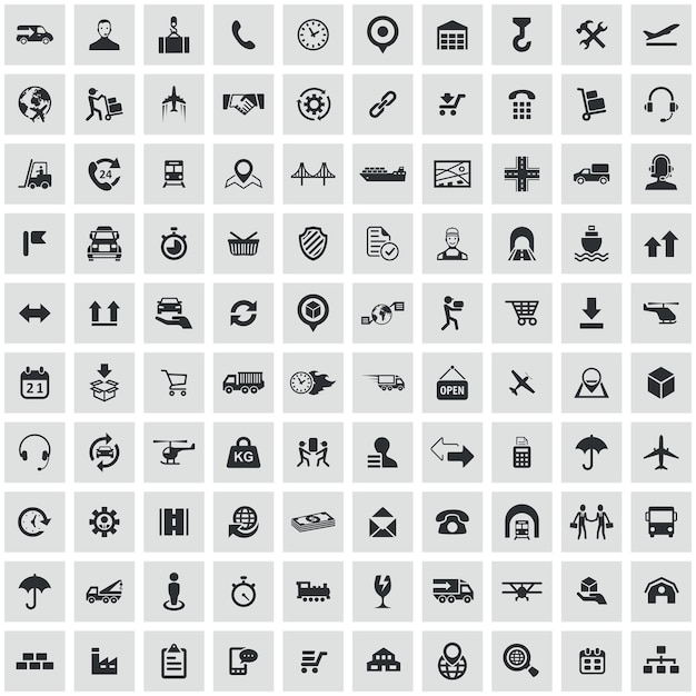 Vector logistics 100 icons universal set