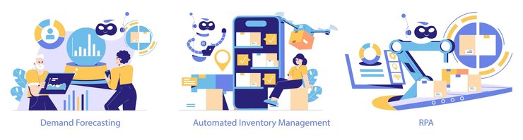 Vector logistics automation flat vector illustration