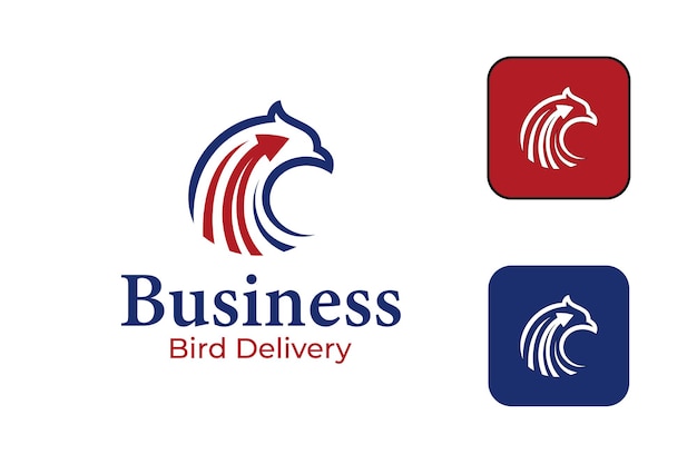 ビジネス輸送シンボルアイデンティティデザインのためのロジスティクス鳥配達イーグルロゴデザイン
