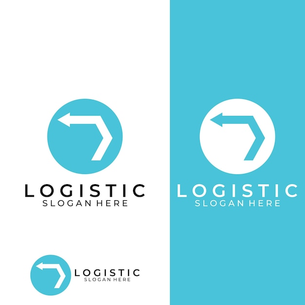 Logistics company vector logo arrow icon logo fast digital delivery logo using simple and easy logo vector editing