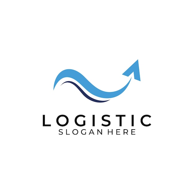 Logistics company vector logo arrow icon logo fast digital delivery logo using simple and easy logo vector editing