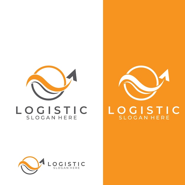 Logistics company vector logo arrow icon logo fast digital delivery logo Using simple and easy logo vector editing