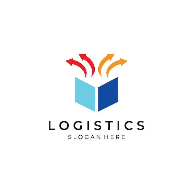 Logistics company vector logo arrow icon logo fast digital delivery logo Using simple and easy logo vector editing