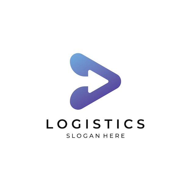 Logistics company vector logo arrow icon logo fast digital delivery logo Using simple and easy logo vector editing