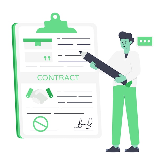 Vector logistics contract flat illustration is up for premium use