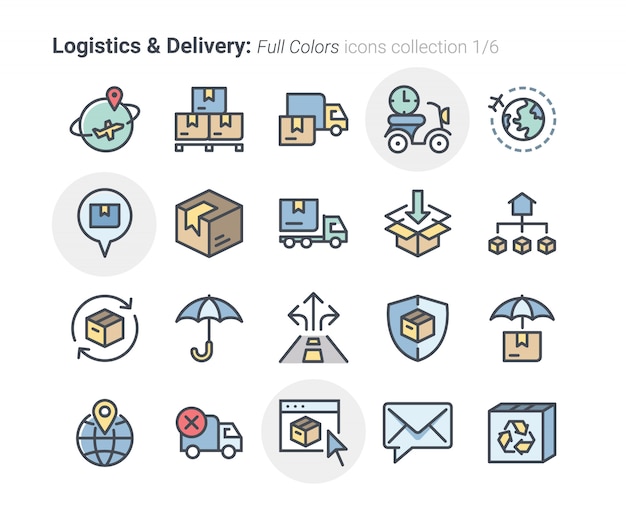 Vector logistics & delivery icons collection