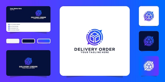 Logistics logo design inspiration, delivery order logo and business card inspiration