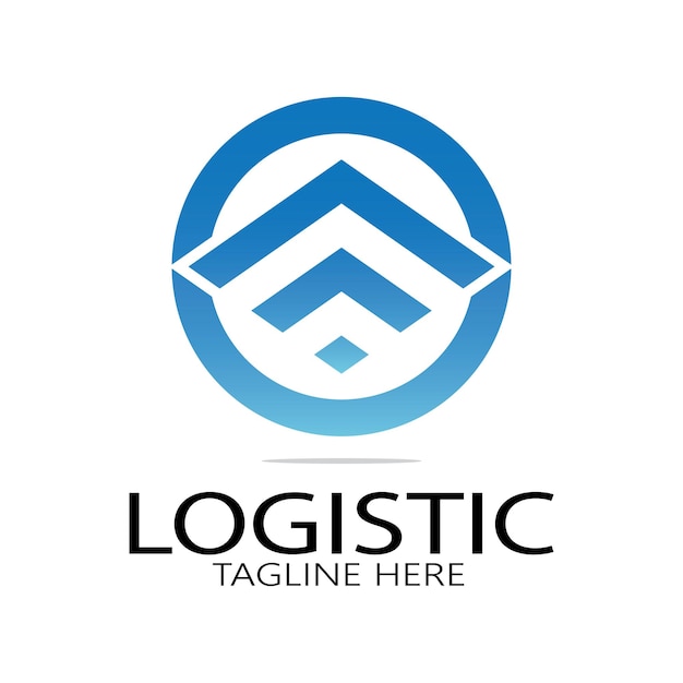 Логистика логотип значок иллюстрации векторный дизайн распределения символ доставки товаров экономики финансов
