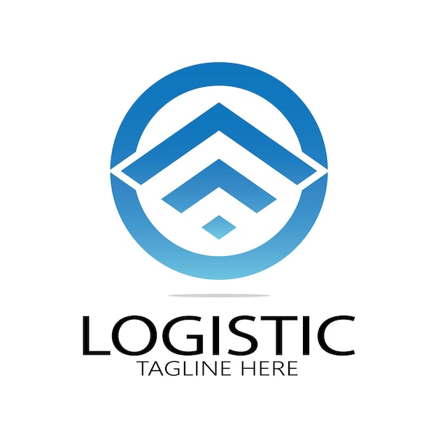 Logistica icona logo illustrazione disegno vettoriale distribuzione simbolo consegna di beni economia finanza