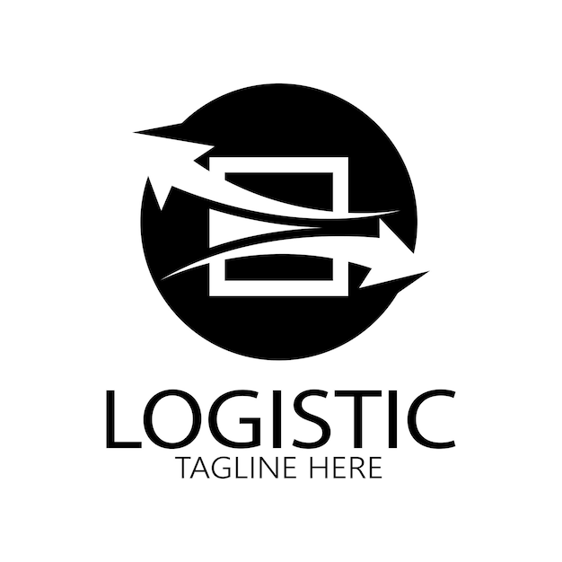 Logistica icona logo illustrazione disegno vettoriale distribuzione simbolo consegna di beni economia finanza