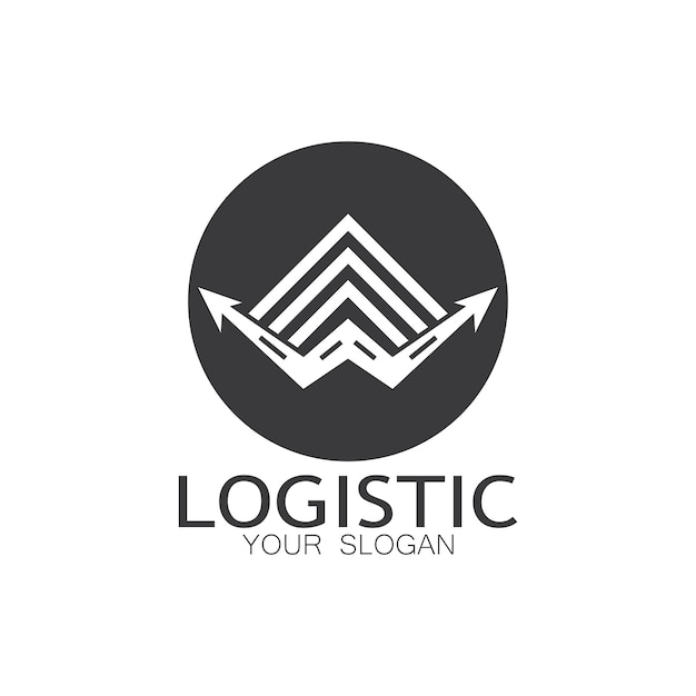 Logistica icona logo illustrazione disegno vettoriale distribuzione simbolo consegna di beni economia finanza