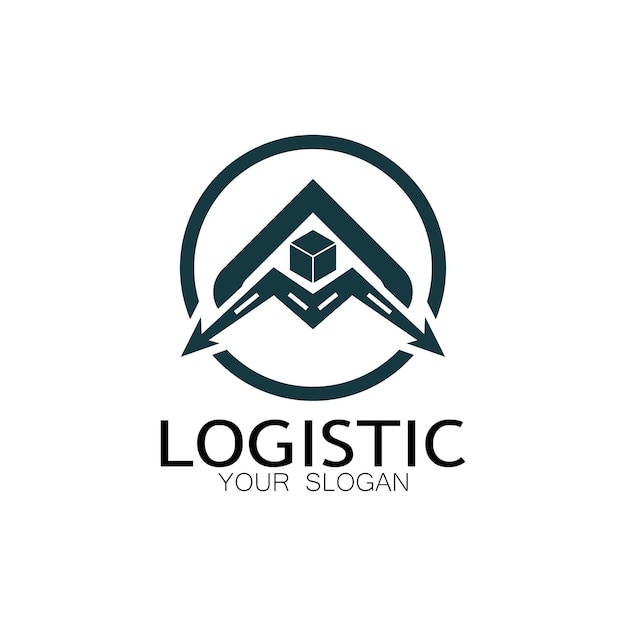 Logistica icona logo illustrazione disegno vettoriale distribuzione simbolo consegna di beni economia finanza