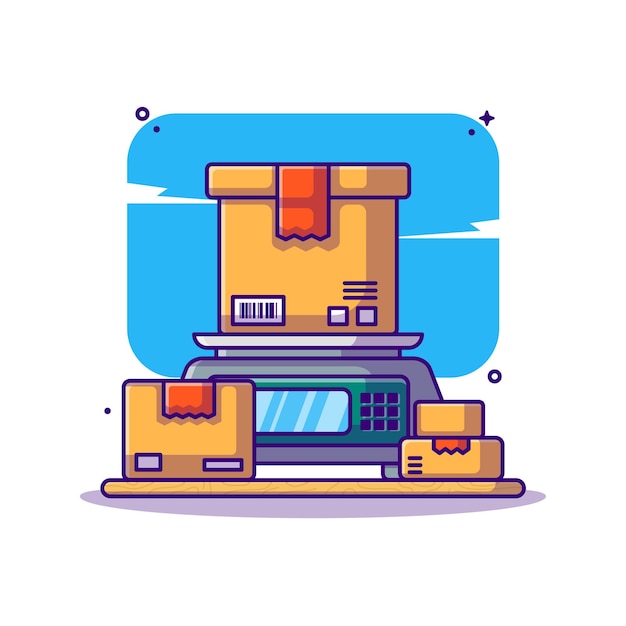 Logistics weight scale cartoon