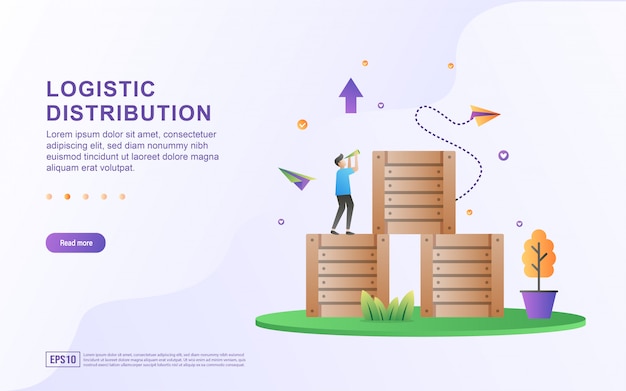 Logistiek distributie plat ontwerpconcept.