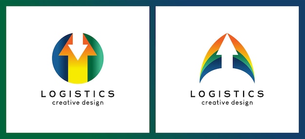 Logistiek pictogram logo-ontwerp met modern pijlconcept