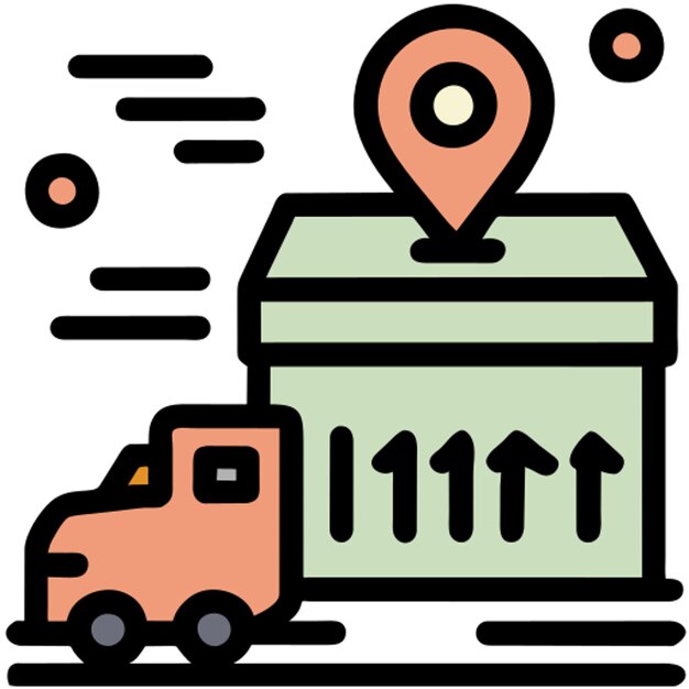 logistiek pictogram pictogram gekleurde omtrek