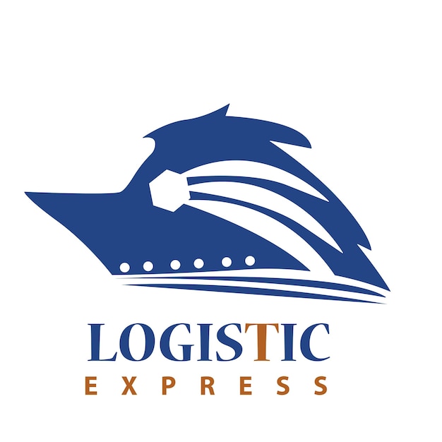 Logistiek vrachtvervoer plat eenvoudig logo ontwerp Internationale handel en logistieke vector