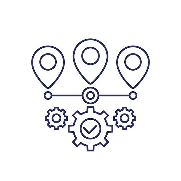 logistieke optimalisatie lijnpictogram vector