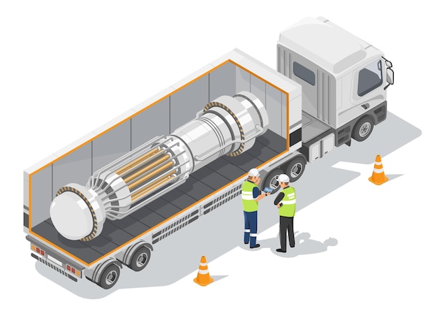 Logistieke vrachtwagen isometrisch