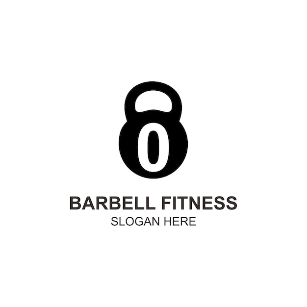 Logo 0 barbell fitness ontwerp