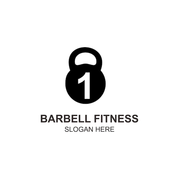Logo 1 barbell fitness design